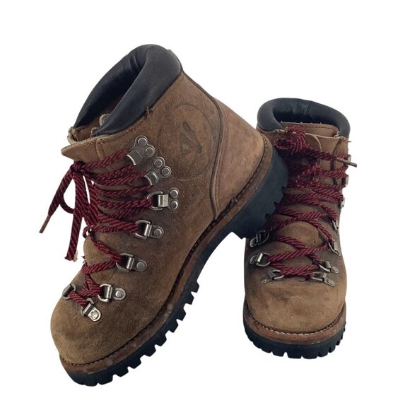 Vintage Vasque Mens Brown Leather Mountaineering Boots Hike Climb US Size 5 - Picture 2 of 12